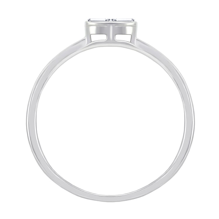 Zlatý halo prsten s baguette diamanty Xerifa 35593