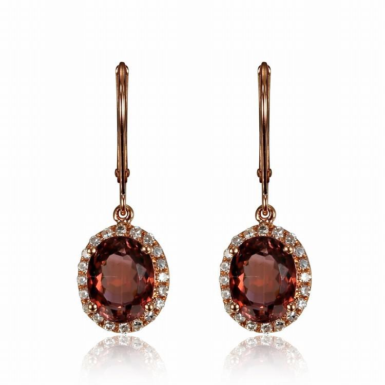 Turmalínové náušnice z růžového zlata Alivia