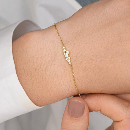 Minimalistický cluster náramek s lab-grown diamanty Lucy