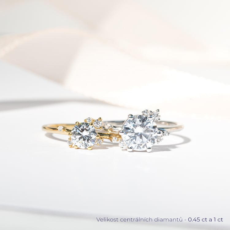 Cluster prsten s lab-grown diamanty Rosa 127231