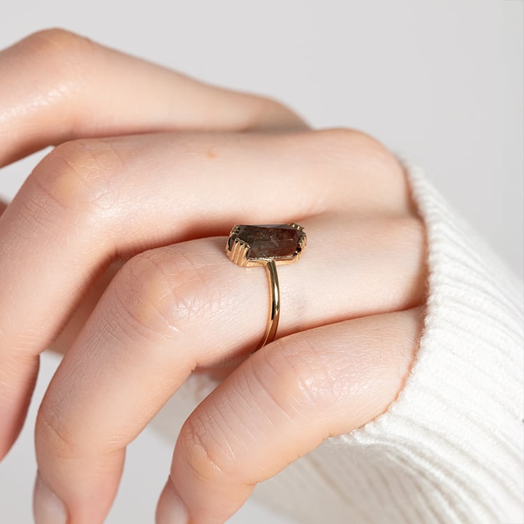 Prsten s hexagon salt and pepper diamantem Yene 151951