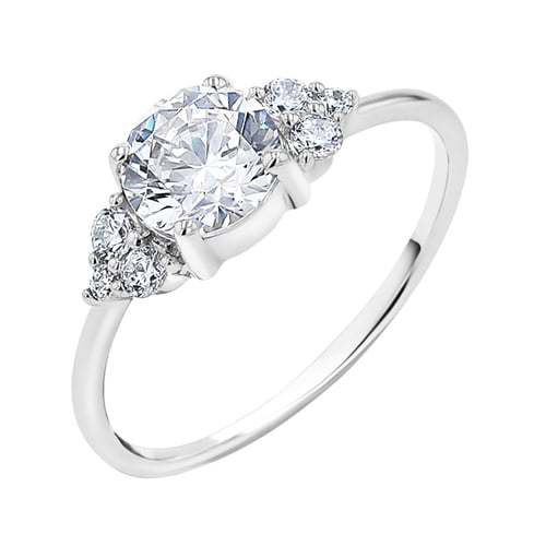 Zásnubní prsten s moissanitem a lab-grown diamanty Agathe
