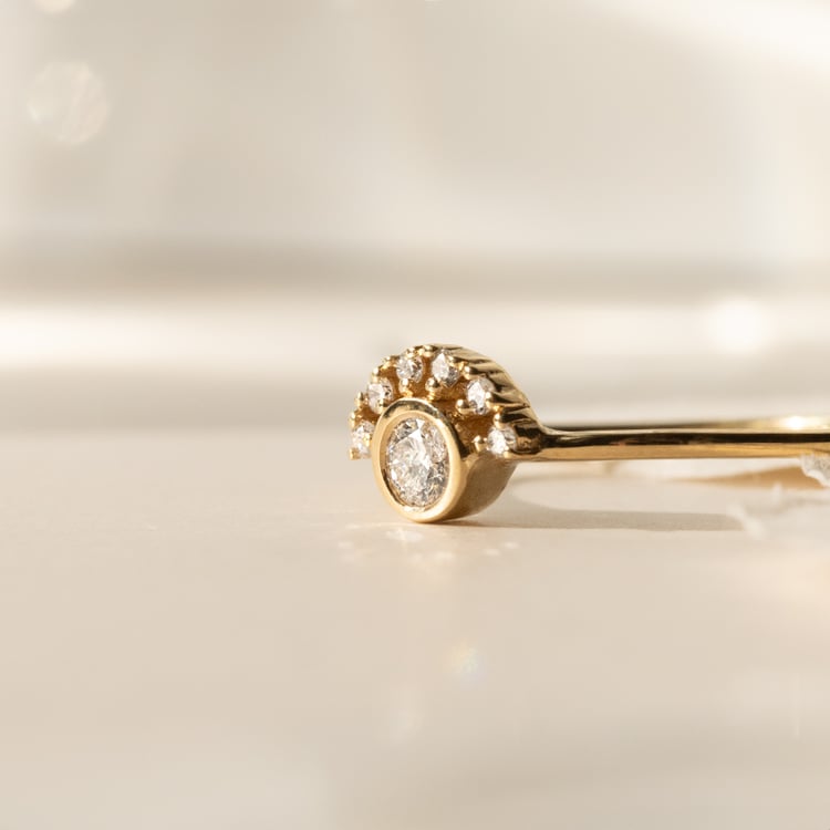 Half halo prsten s diamanty Jorg 152318