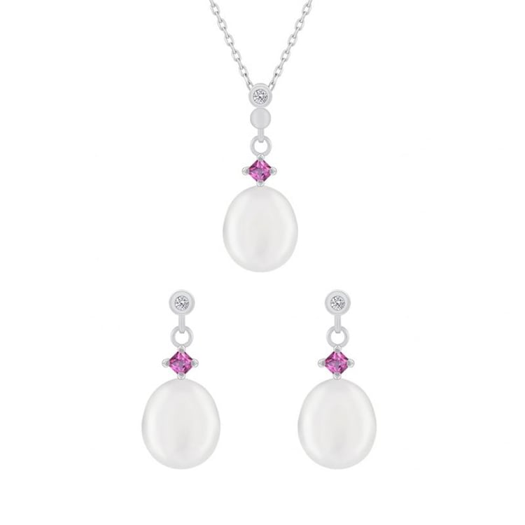 Perlová kolekce se safírem