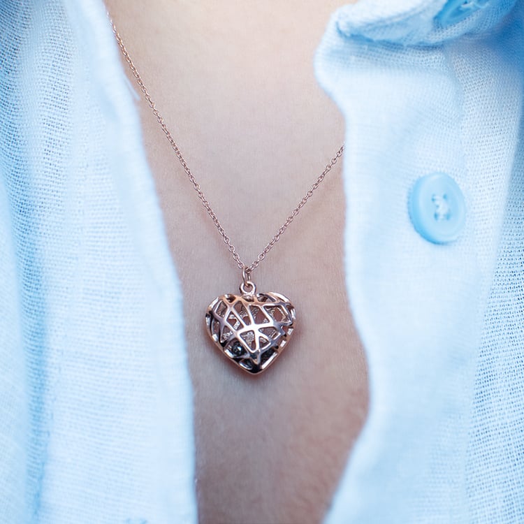 Přívěsek ve tvaru srdce se salt and pepper korálky Paisley 134934