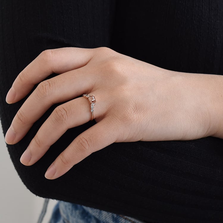 Zlatý prsten se salt and pepper diamanty 96380