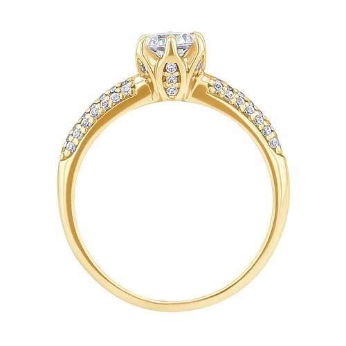 Zásnubní zlatý prsten s lab-grown diamanty Lineas