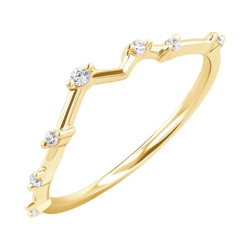 Atypický snubní prsten s diamanty Kosta