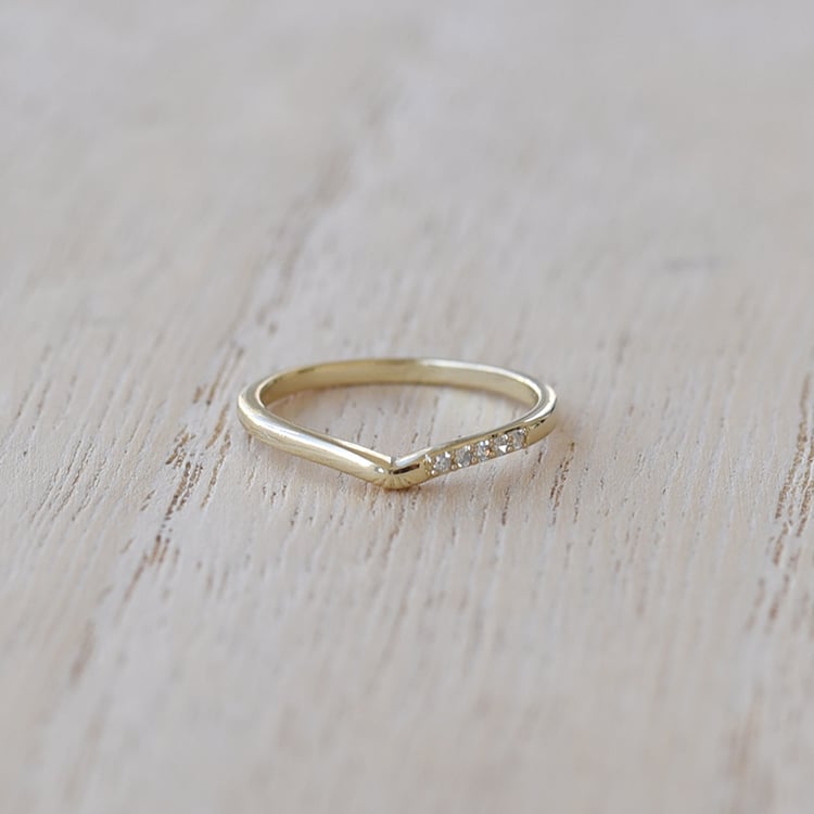 Stříbrný vykrojený prsten s lab-grown diamanty Annelisa 104694