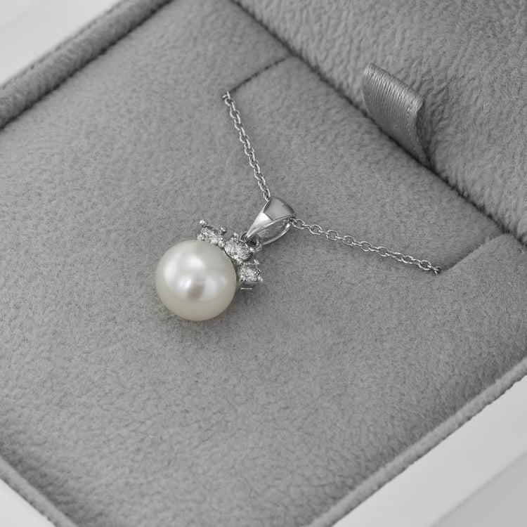 Zlatá něžná kolekce s perlami a diamanty 43050