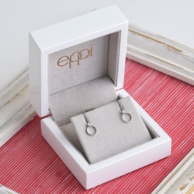 minimalistické náušnice s diamanty z bílého zlata 84589