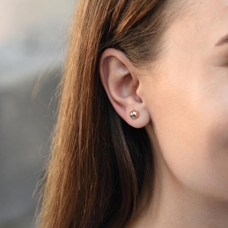 Zlaté náušnice 6mm kuličky Bendy 54176