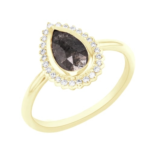 Prsten s pear salt and pepper diamantem a diamanty Clemency