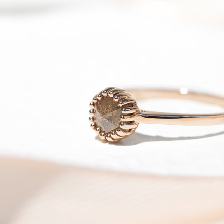 Zlatý prsten s hexagon salt and pepper diamantem Osian 126372