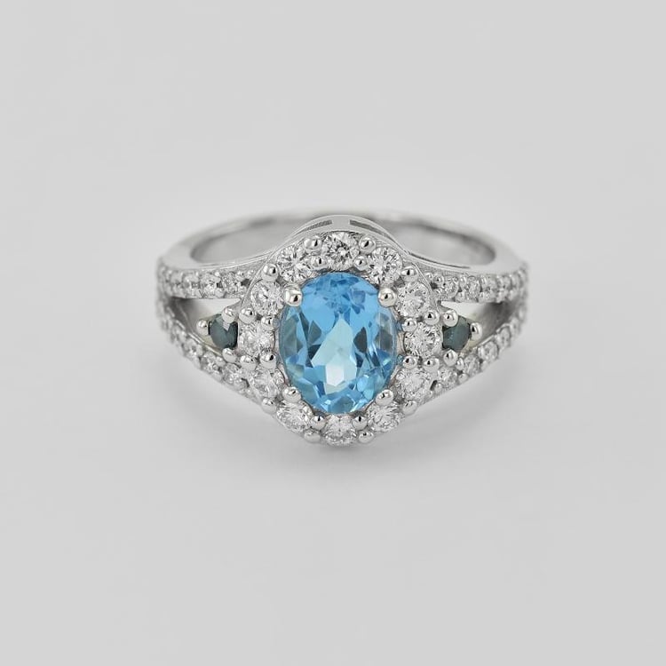 Prsten s topazem a diamanty 22482