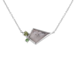 Náhrdelník s dendritickým opálem, olivínem a tsavorit granátem Milly