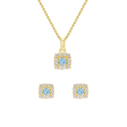 Akvamarínová zlatá sada šperků s diamanty Brisa