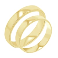 Zlaté snubní prsteny se zdobenými okraji Rayan