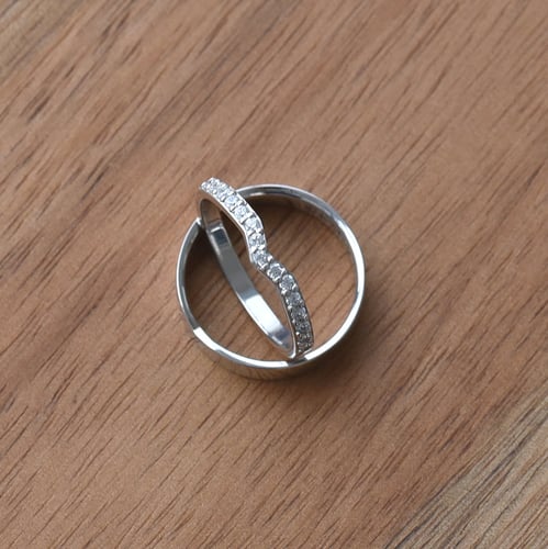 Zlatý eternity prsten s diamanty a pánský plochý prsten Marveille