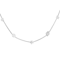 Stříbrný náhrdelník s planetami a hvězdami Malý princ
