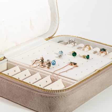 Velká béžová cestovní šperkovnice Shields