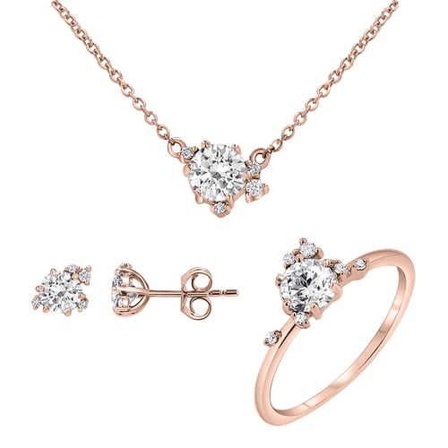 Cluster sada šperků s lab-grown diamanty Odette