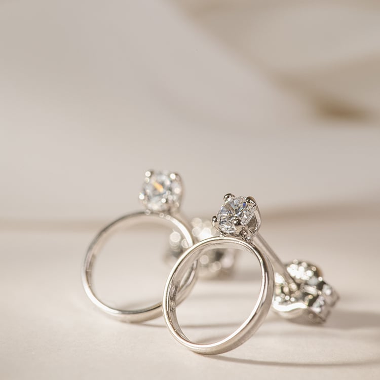 Zlaté náušnice se zirkony v minimalistickém stylu Milla 119826