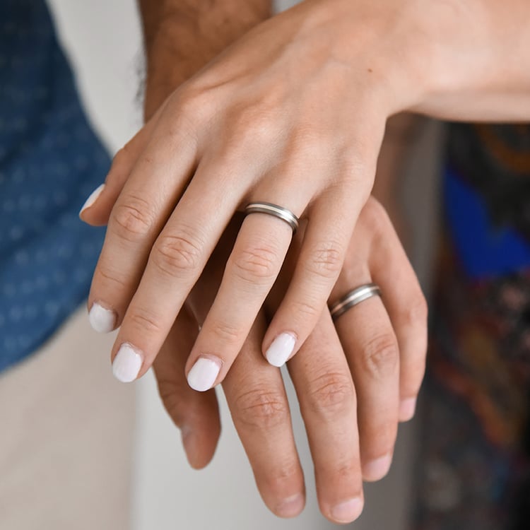 Snubní prsteny z titanu a zlata Houston 107531