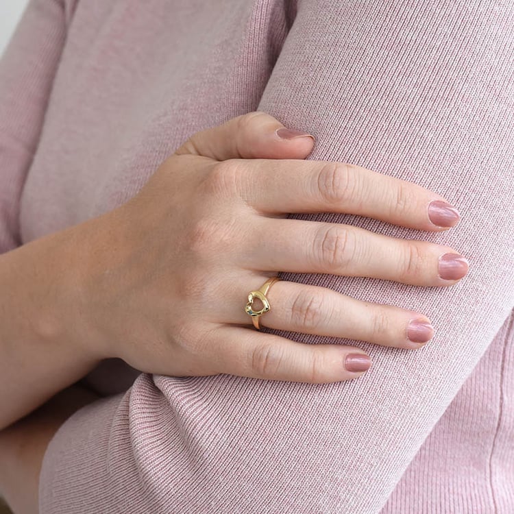 Pozlacený prsten s diamantem 86108