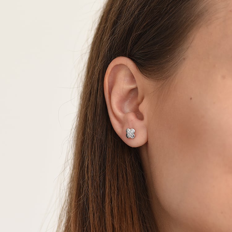 Diamantové čtyřlístky v náušnicích 64172