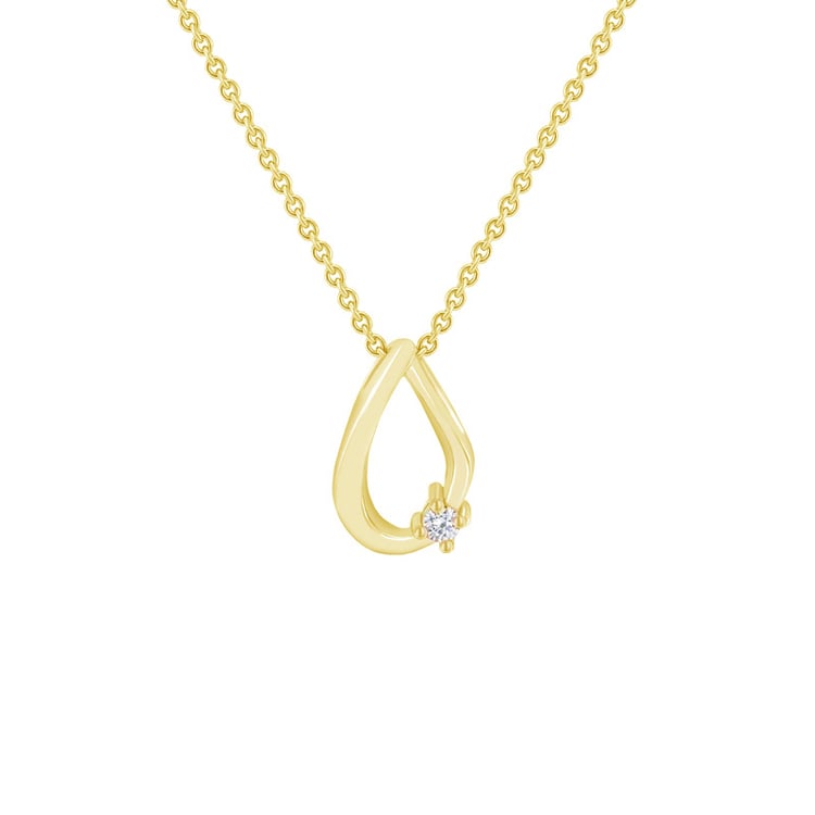 Zlatý přívěsek ve tvaru kapky s diamantem