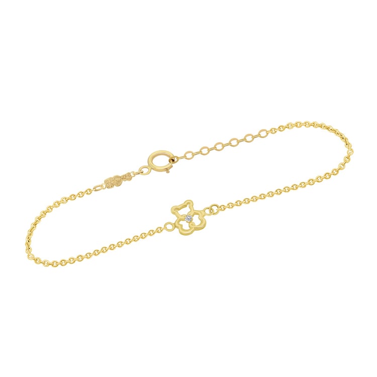 Zlatý dětský náramek s medvídkem