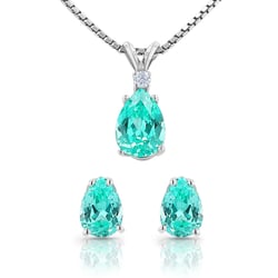 Kolekce šperků s pear lab-grown paraiba turmalínem Ademir