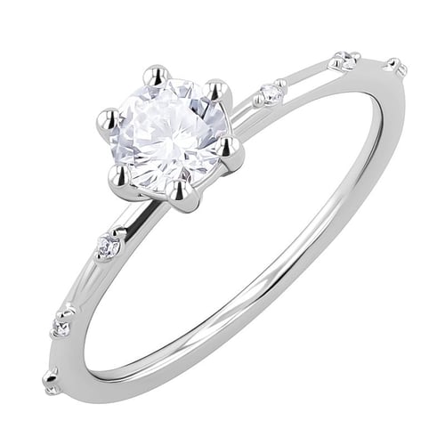 Něžný zásnubní prsten s lab-grown diamanty Akadie