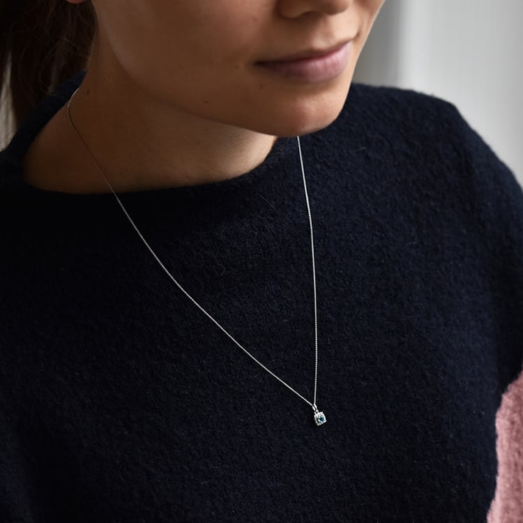 Stříbrný akvamarínový přívěsek s lab-grown diamanty Ketzia 104263