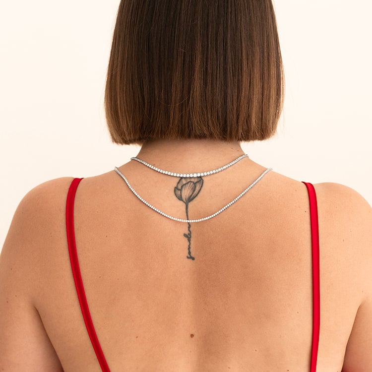 Zlatý tenisový náhrdelník s lab-grown diamanty Sharap 143257