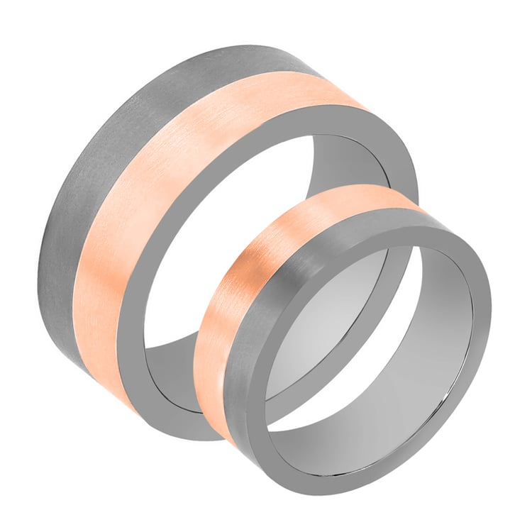 Snubní prsteny z titanu a zlata Buster 107699