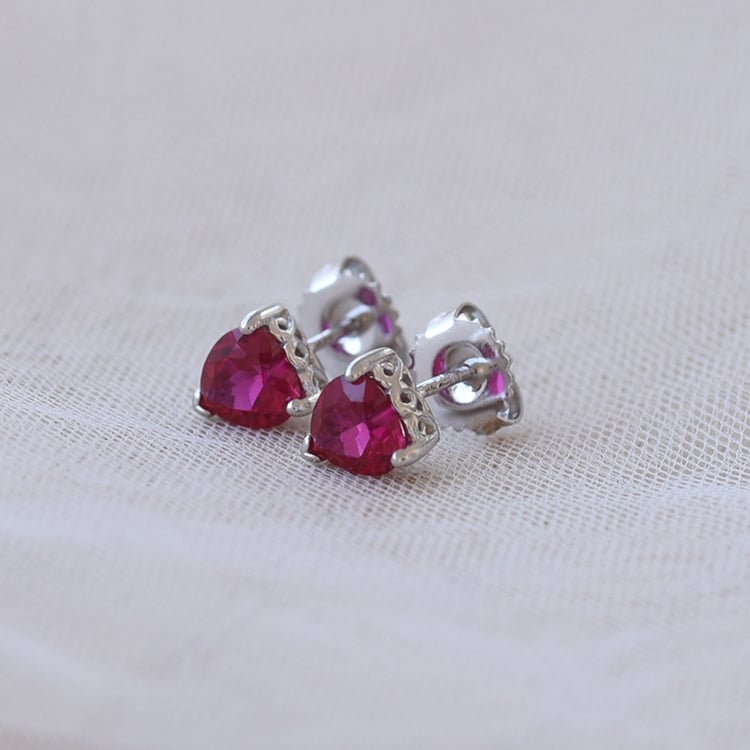 Rubínová srdíčka v náušnicích 66314