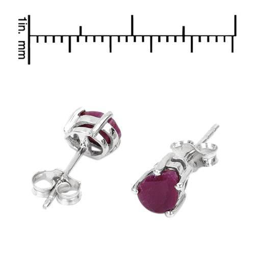 Rubínové stříbrné náušnice 1376