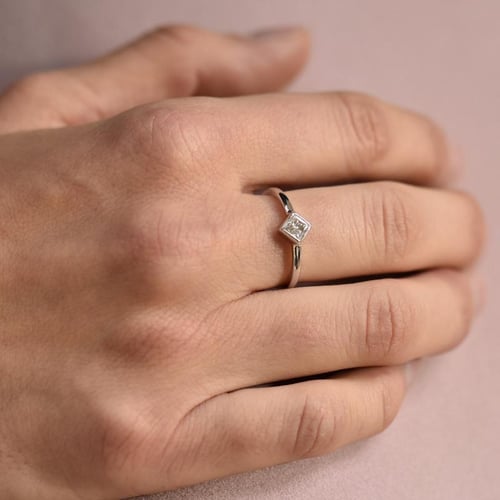 Zlatý zásnubní set prstenů s princess diamantem Ralyh
