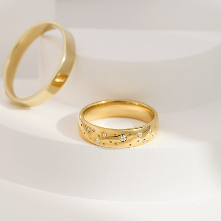 Zlaté snubní prsteny s diamanty Erich 156787