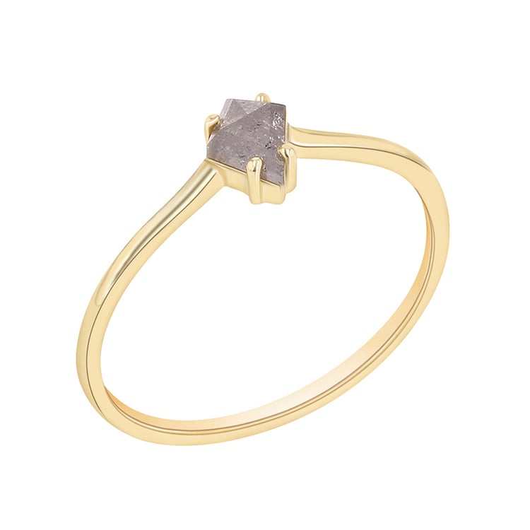 Minimalistický prsten se salt and pepper diamantem 92269