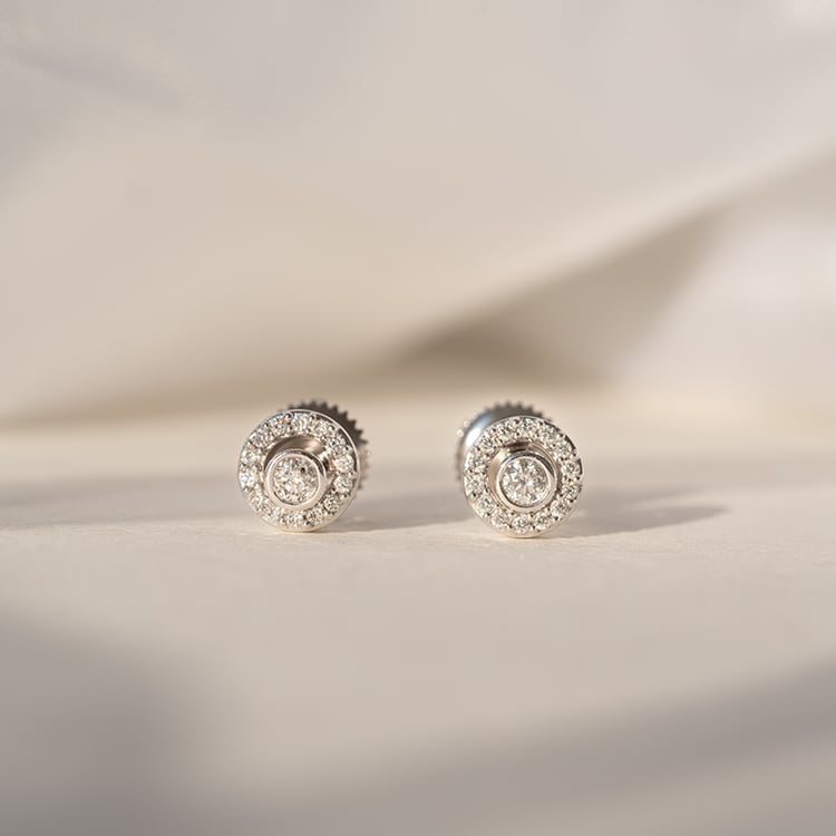 Náušnice 2v1 s 0.22ct lab-grown diamanty a šroubovacím zapínáním Annabel 102373