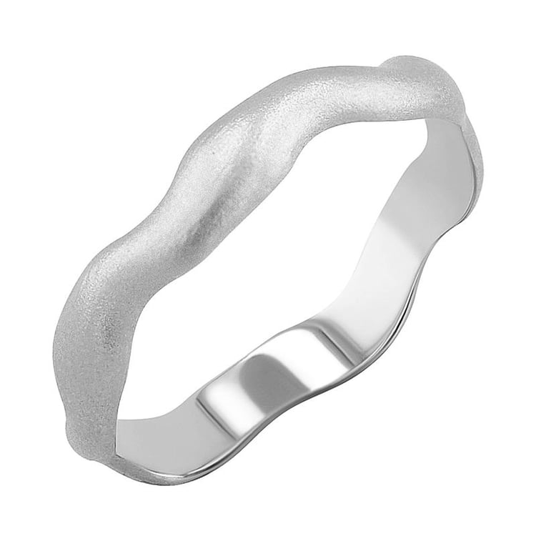 Matné vlnité snubní prsteny ze zlata Keller 128153