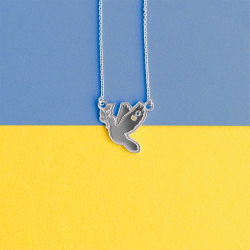 Náhrdelník ve tvaru holubice s diamanty Dove