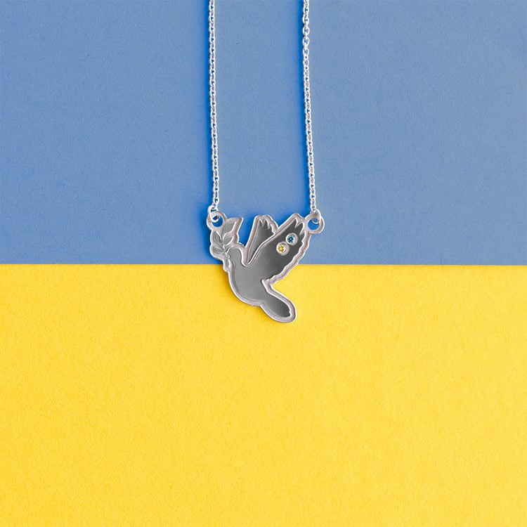 Náhrdelník ve tvaru holubice s diamanty Dove 96661