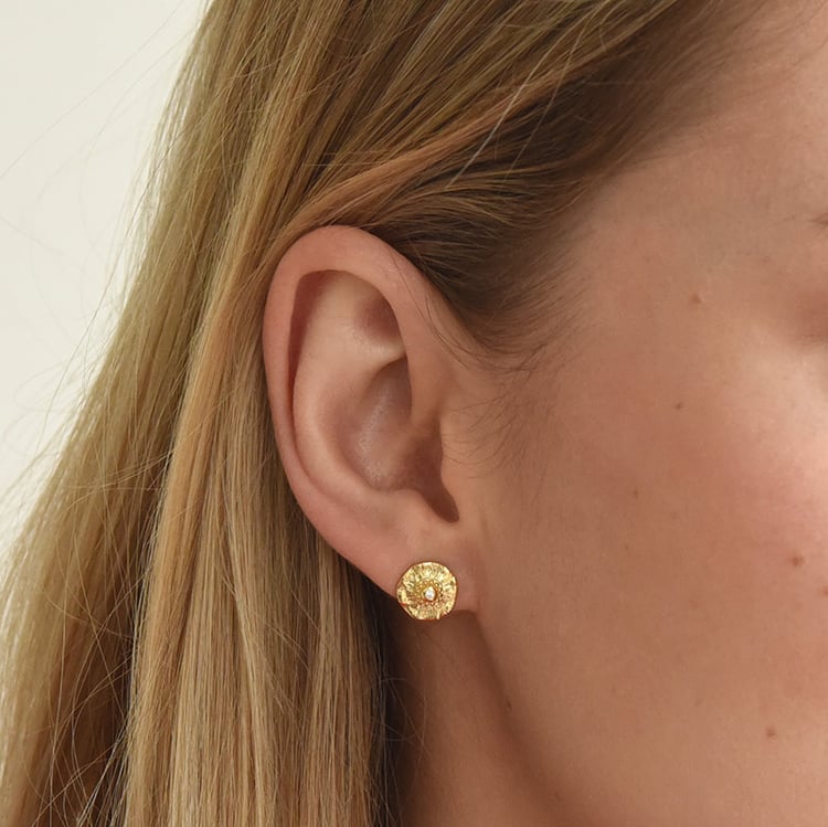 Náušnice z pozlaceného stříbra se zirkonem 72682