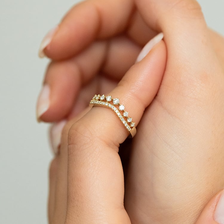 Dvojitý prsten s lab-grown diamanty Hebe 144860