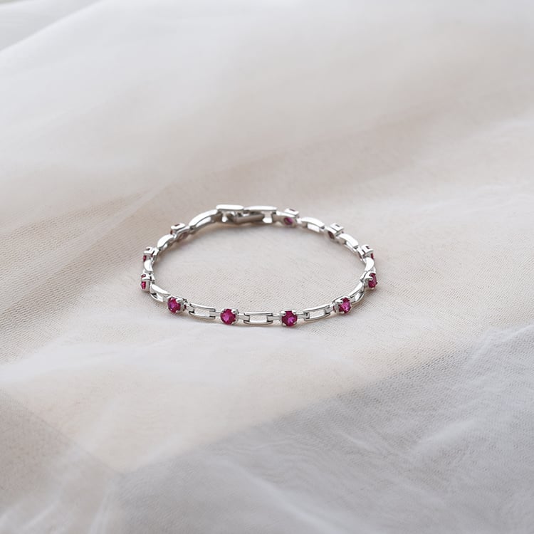 Stříbrný rubínový náramek 69268
