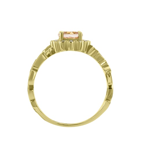 Zásnubní prsten s morganitem a diamanty ve vintage stylu Jyspie
